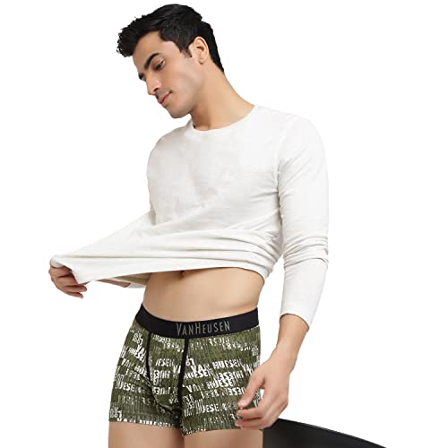 Image of Van Heusen Men's Cotton Trunk - Pack of 1 | Contoured pouch for support | Antibacterial Briefs | Sweat Absorbant | Moistue Wicking | Breathable Everyday Underwear | Long Lasting Color| Fun Prints | Style 10051
