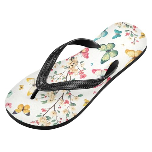 Burbuja Butterflies on Tree Flip Flops for Women Men, Soft Thong Sandals Rubber Slippers for Pool Beach Essentials2