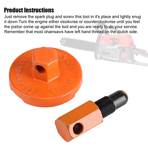 Image of 14mm Chainsaw Clutch Removal Tool Piston Stop for 2 Cycle Chainsaw 45cc 52cc 58cc Engine Repair Kit Compatible with Gas Chain Saw Orange Black Tool Set