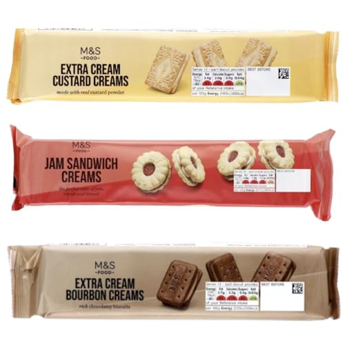 M&S Biscuits Variety Pack - Indulge in Extra Cream Custard Creams...