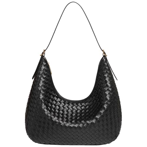 Bolso de hombro tejido de cuero vegano para mujer miniatura 1