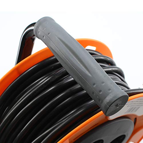 Tm Electron Tmuad250 – Rullo Per Cavo Di Alimentazione In Bobina Da 50 Metri Con 4 Prese, Colore: Arancione - 3
