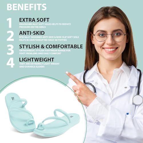 Image of DOCTOR HEALTH SUPER SOFT Premium Women's Trendy Triple Strap EVA Slippers | Soft, Open-Toe, Lightweight Daily Comfort Slides, Open-Toe Slippers for Home & Outdoor