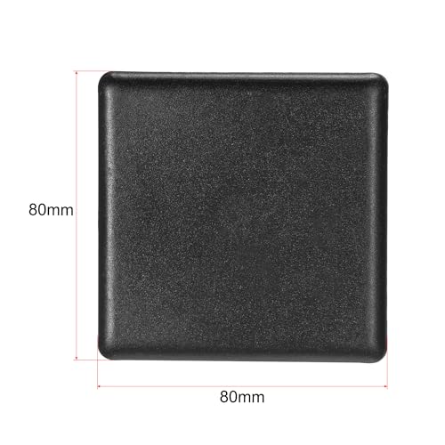 Image of uxcell 8080 EU Standard Profile End Cap, Plastic Square Aluminum Extrusion Plug for Trolley, Fish Tank Rack, Storage Rack, Black 80x80mm 5pcs