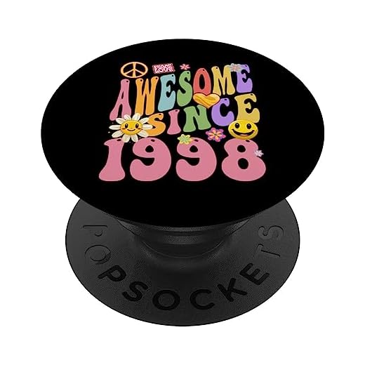 1998 Cumpleaños Retro Hippie Impresionante Desde 1998 PopSockets PopGrip Intercambiable