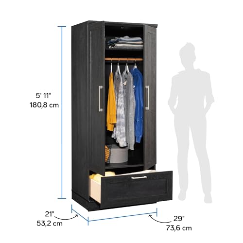 Image of Sauder HomePlus Storage Armoire, Raven Oak Finish