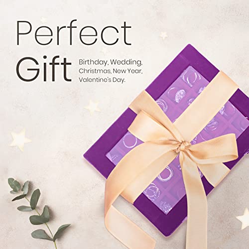 Hivory Velvet Earring Jewelry Box - 24 Grid Small Jewelry Earring Organizer Box With Snap Button - Earring Holder For Girls And Teen, Secure And Travel Friendly (Purple) #TOP7