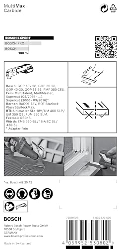 Bosch 1x EXPERT MultiMax PAIZ 32 APIT Tauchsägeblätter (für Edelstahlbleche, Faserkunststoffe GFK, CFK, Breite 32 mm, Professional Zubehör Multifunktionswerkzeug)