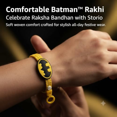 Image of Storio Batman Silicone Band Rakhi | Officially Licensed | Rakhi for Boys, Bhaiya, Bhai | Raksha Bandhan Gift