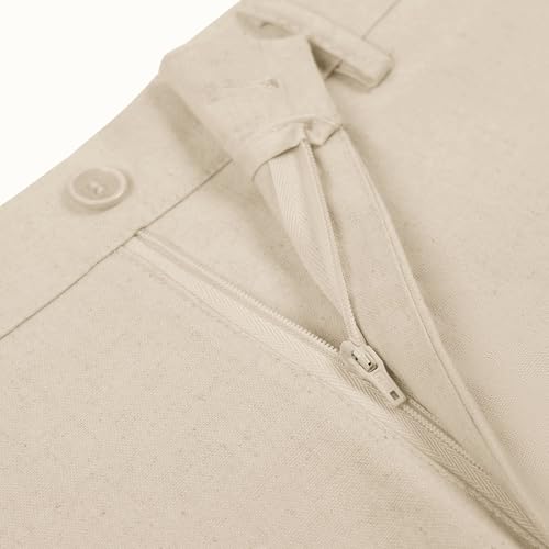Image of Boys' Linen Pants Lightweight Flat Front Dress Pants Kids School Uniform