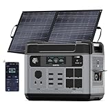 OUKITEL 3200W Generador Solar con Panel 400W, 2048Wh Estación de Energía Portátil, Carga Rápida 80% en 45min, Batería LiFePO4, APP, 16 Puertos, Power Station para Camping y Emergencia, P2001E Pro