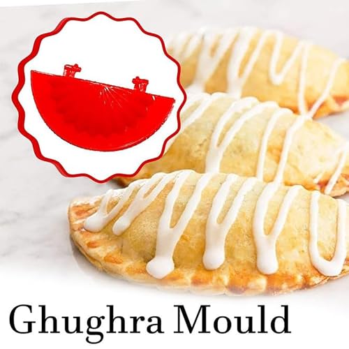 Image of ERZA Homemade Stuffed 2 Gujiya, 2 Samosa, Making Easy Mould Sacha Set Kitchen Tool, Snacks Maker, Multicolor, Set of 4 Pieces