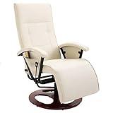vidaXL Fauteuil Électrique de Massage Similicuir Blanc Crème Chaise Massante
