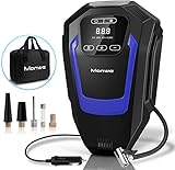Manwe Luftkompressor, 150 PSI Kompressor Elektrische Luftpumpe Tragbare Auto Luftpumpe Fahrradluftpumpe Reifen Inflator mit LCD-Bildschirm, 12V DC, Ideal für Auto, Motorrad, Fahrrad, usw.
