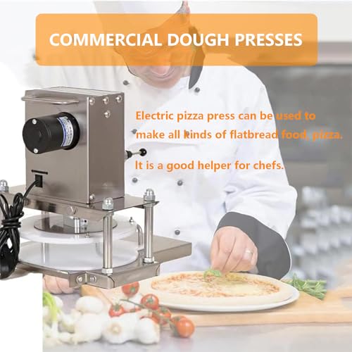 UMJIGF Pizza Dough Sheeter, Electric Pizza Crust Press Plate 2000W, Stainless Steel Pizza Maker Dough Food Press for Pizza and Various Dough Cake, Non-Stick Pressure Plate - 22cm/25cm,25cm,25cm