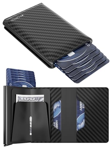 Image of FORTIS Slim Wallet for Men - RFID Protection, Minimalist Men's Wallet, Credit Card Holder, Stylish Men Wallet for Security & Convenience, Front & Back Pocket Wallet, Holds 8 Cards - Ideal Gift (Black)