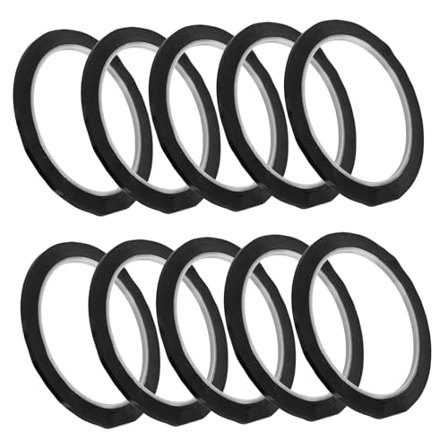 STOBOK 10pcs Black Pinstripe Tape Wide Pet Adhesive Craft Tape for Whiteboard Dry Erase Marking Automotive Use Grid Alignment and Easy Application