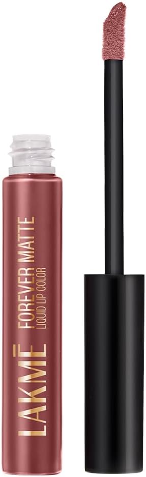 Lakme Forever Matte Liquid Lip Colour, Long-Lasting Liquid Lipstick, Lightweight & Transferproof, Smudgeproof - Nude Bloom 5.6ml