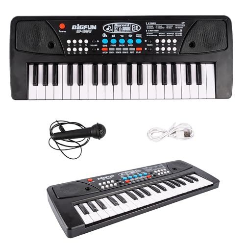 Image of 37-Key Kids Keyboard Piano with Microphone, Portable Electronic Musical Keyboard, Record & Playback, Battery /USB Powered Toy for Children