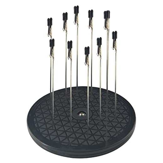 ABEST 7.5"Soporte giratorio giratorio de servicio pesado redondo con 10 piezas de pinzas de cocodrilo Sticks Hobby Modeling DIY Card Photo Memo