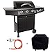 Produktbild TAINO Basic 3+1 Gasgrill Set inkl. Abdeckung/Druckminderer Grillwagen BBQ Edelstahl-Brenner Seitenkocher Gas-Grill TÜV Schwarz