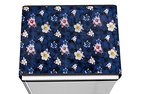 Image of Stylista Refridgerator top Cover Suitable for Samsung RR20C1723R8 /HL, 183 Liter Fridge, Dimension (WXD) 65x111 CM, Floral Pattern Blue