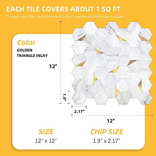 Midcard 10 Seamless Hexagonal Tiles With Peel And Stick Backsplash, Pvc Mosaic Tiles For Kitchens And Bathrooms #TOP2