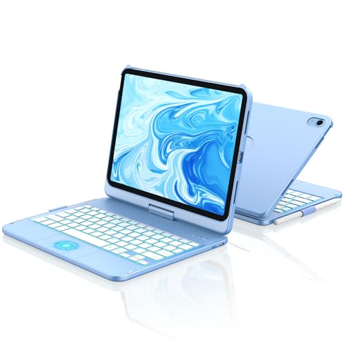 aMZCaSE für iPad 10. Generation 2022/A16 11.Generation 2025 (10,9/11 Zoll) Hülle mit Tastaturhülle,Touch für 10./11. Generation Hülle–360° drehbar & Stifthalter,DE-Layout (Ozeanblau)