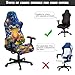 Jnoscergon All-in-One Gaming Chair Cover 4 Pieces Set Stretchable Novelty Frog Printed Gaming Chair Covers Slipcovers with Armrest Covers Universal Fit
