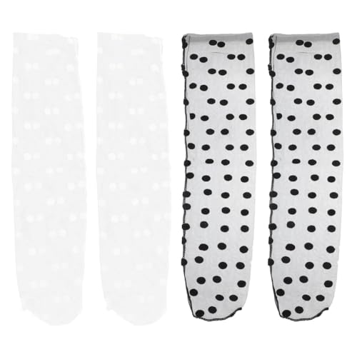 Consejos para Comprar Calcetines y medias para Mujer los más recomendados. 44 Healeved Calcetines De Tul Transparentes De Lunares Para Mujer Medias Media Caña Delgadas Y Transpirables DiseñO EláStico CóModo Juego De 2 Pares Talla ÚNica