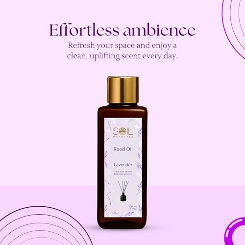 Image of Lavender Reed Diffuser Oil - 100 ml | Pure Natural, Undiluted Lavender Aroma Oil for Reed Ultrasonic & Ceramic Diffusers | Long-Lasting Aromatherapy for Home, Office & Spa