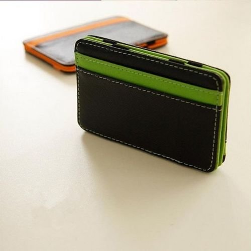 Small MONEY CLIP Leather Wallet ID Bag Cash Holder Credit Card Cover Case Pouch
