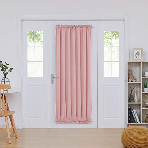 Deconovo Blackout French Door Curtains for Door Window, Dual Rod Pocket