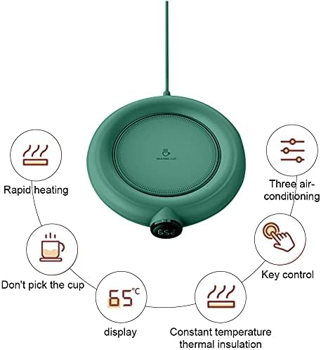panthem Electric Coffee Mug Warmer Pad, Desktop USB Gadget Thin Cup-Pad Coffee Tea Drink Heater Tray Mug Pads Heating Cup Coaster Warmer Pad Pink/ Green/ White (Green)