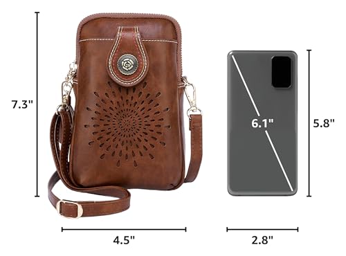 Image of APHISON Small Crossbody Bags for Women, Lightweight Vegan Leather Cell Phone Purse, Cute Purses with Tassels