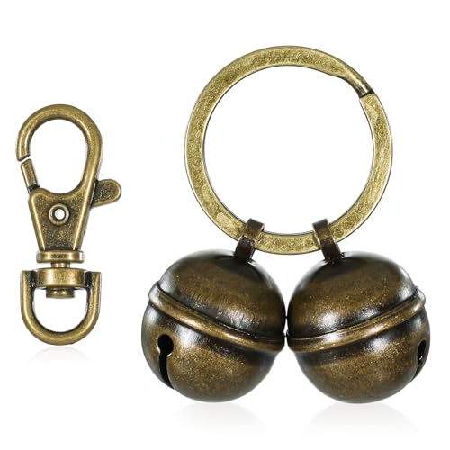 Bruislard Dog Bells for Collar Pet Tracking with Snap Clips, Made of Pure Copper Extra Loud Dog and Cat Bells for Collar Pet Supplies