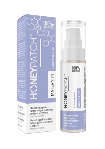 HONEY PATCH - Baume allaitement comestible pour maman et bébé - Crevasses, mamelons irrités et vergetures - Cire d'abeille médicale et huile d'olive bio - Stérilisé et comestible - 30ml