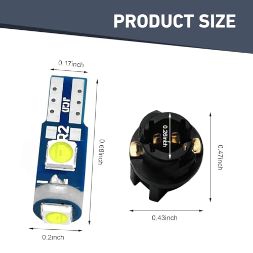 74 Lámparas LED T5 para tablero, 37 superbrillantes blancas miniatura 2