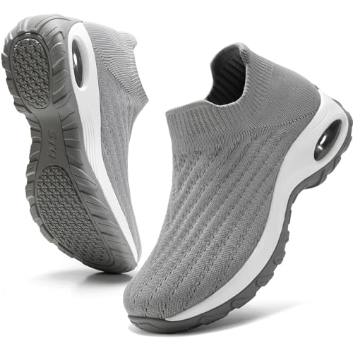 Image of HKR Women Walking Shoes Cushioned Slip On Sneakers