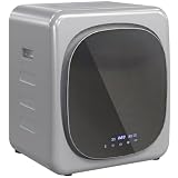 HOMCOM Mini Asciugatrice Portatile 2.5kg 6 Programmi Display Touch Argento