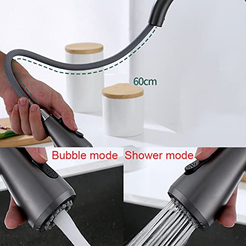 Robinet d'évier de cuisine gris avec douchette pour simplifier vos repas - 3