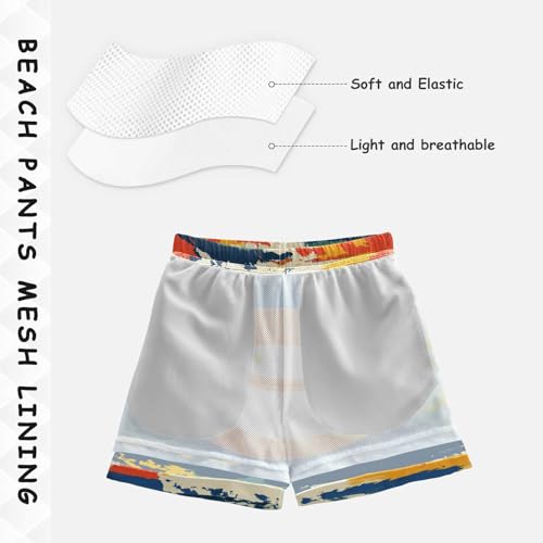 Boys Beach Board Shorts Rugby Graffiti Football Swim Trunk Teen Swimwear 8-16Y Multicolor4