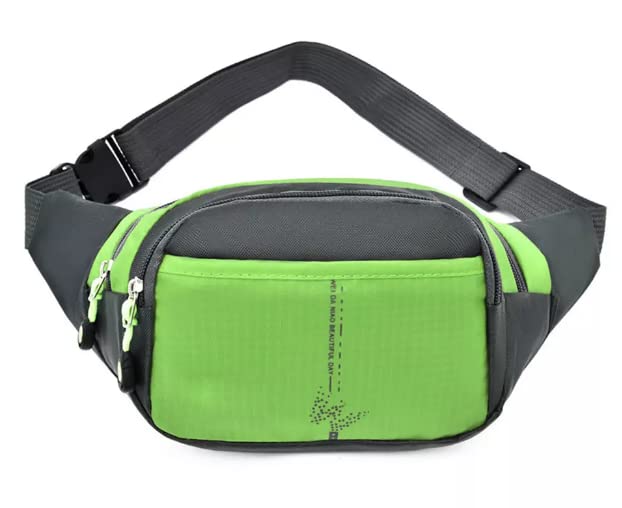 Polyester Waist Bag for Men,Women/Fanny Pack for Hiking Travel Camping Running Sports Outdoors/Money Belt (Parrot Green)-image-26