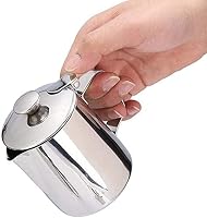 LATRAT Coffee Barista Milchkännchen Edelstahl, Perfekt für die Herstellung von Milchschaum Universalkanne, Milch Aufschäumen für Cappuccino und Latté, Silber 350 ml – Ansicht 2