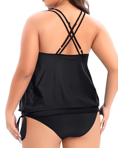 Holipick Plus Size Tankini Tops for Women Blouson Tummy Control Swim top Loose Fit Bathing Suit Top No Bottom3