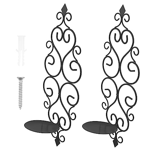 MAGICLULU 2Piezas Soporte De Vela De Pared De Portavelas Pared Decoración De Candeleros De Pilar para Interiores y Exteriores