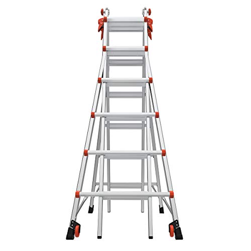 Little Giant Ladders, Velocity with Wheels, M26, 26 Ft, Multi-Position Ladder, Aluminum, Type 1A, 300 lbs weight rating, (15426-001)