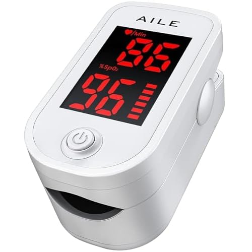 AILE Oxygen Monitor Finger Adults-Kids Heart Rate Monitor SpO2 Pulse Oximeter UK Approved Medical Device SATS Blood Saturation Monitor CE Certified – MHRA Registered Oxygen Level Monitor