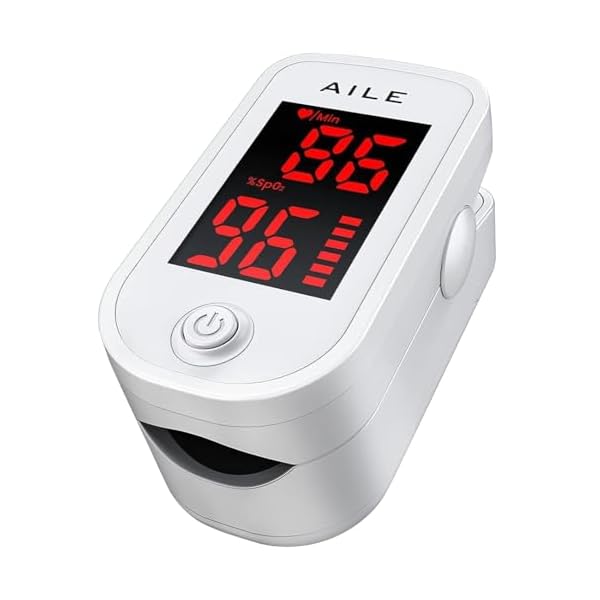 AILE Oxygen Monitor Finger Adults-Kids Heart Rate Monitor SpO2 Pulse Oximeter UK Approved Medical Device SATS Blood Saturation Monitor CE Certified – MHRA Registered Oxygen Level Monitor