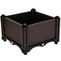 Sea Team Praktischer Balkon Pflanzkasten 30x30x20cm – Ideal für Kräuter, Frühlingszwiebeln & Erdbeeren, mit Drainage und leichtem PP-Material (für Balkon/Fensterbank)